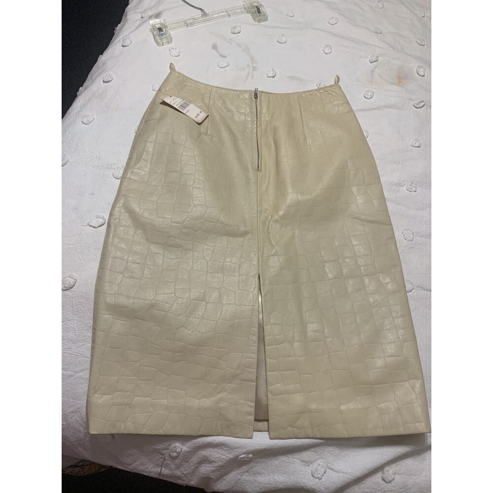 Pelle Studios Wilson's leather Skirt Camel Pencil Size 4 NWT Career Office Flaw - Picture 11 of 12